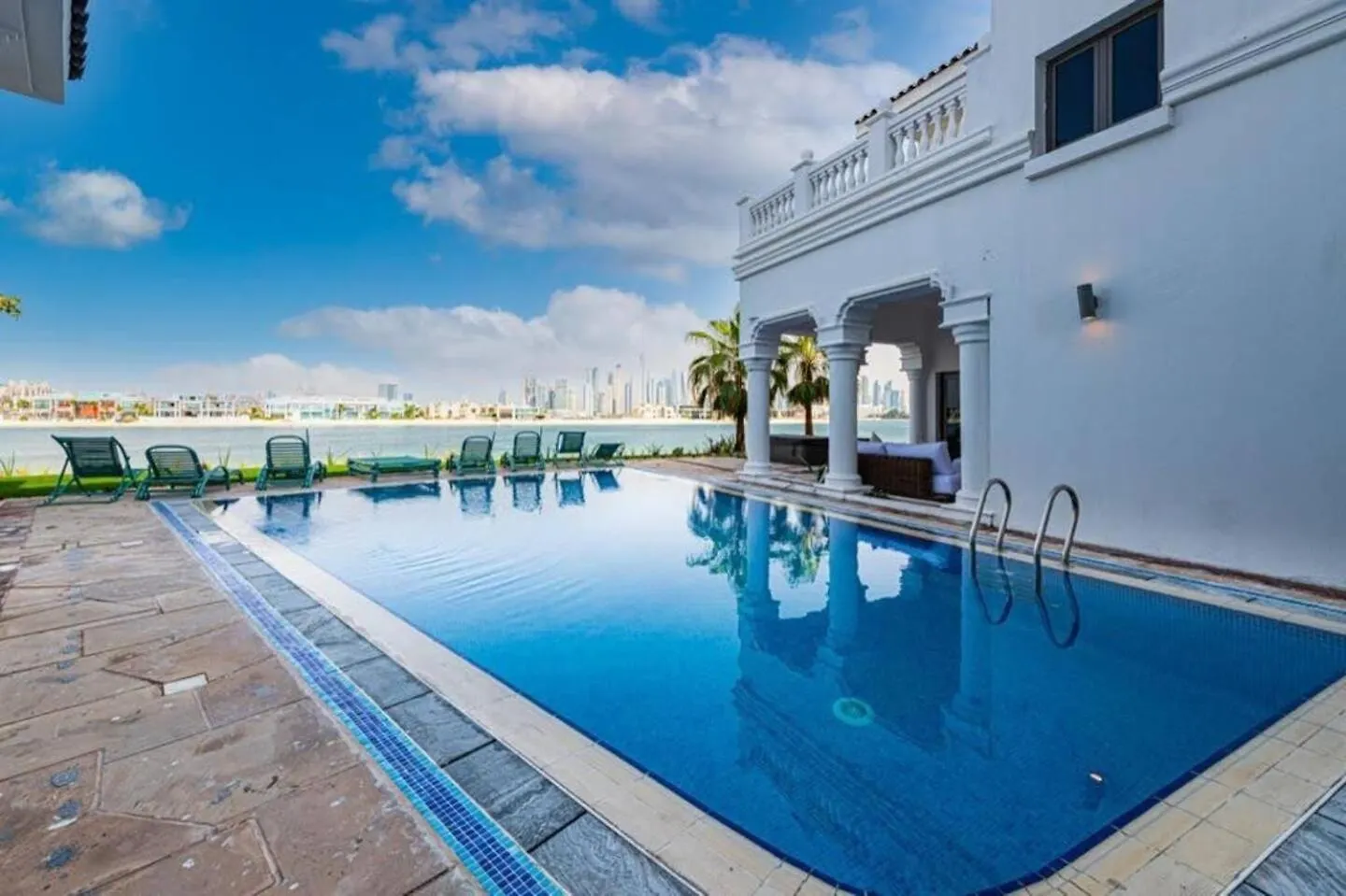 Contemporary Spanish Style Beachfront Villa In Palm Jumeirah location
